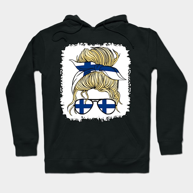 Suomi Finland Flag Girls Finnish Girl Kids Hoodie by qwertydesigns